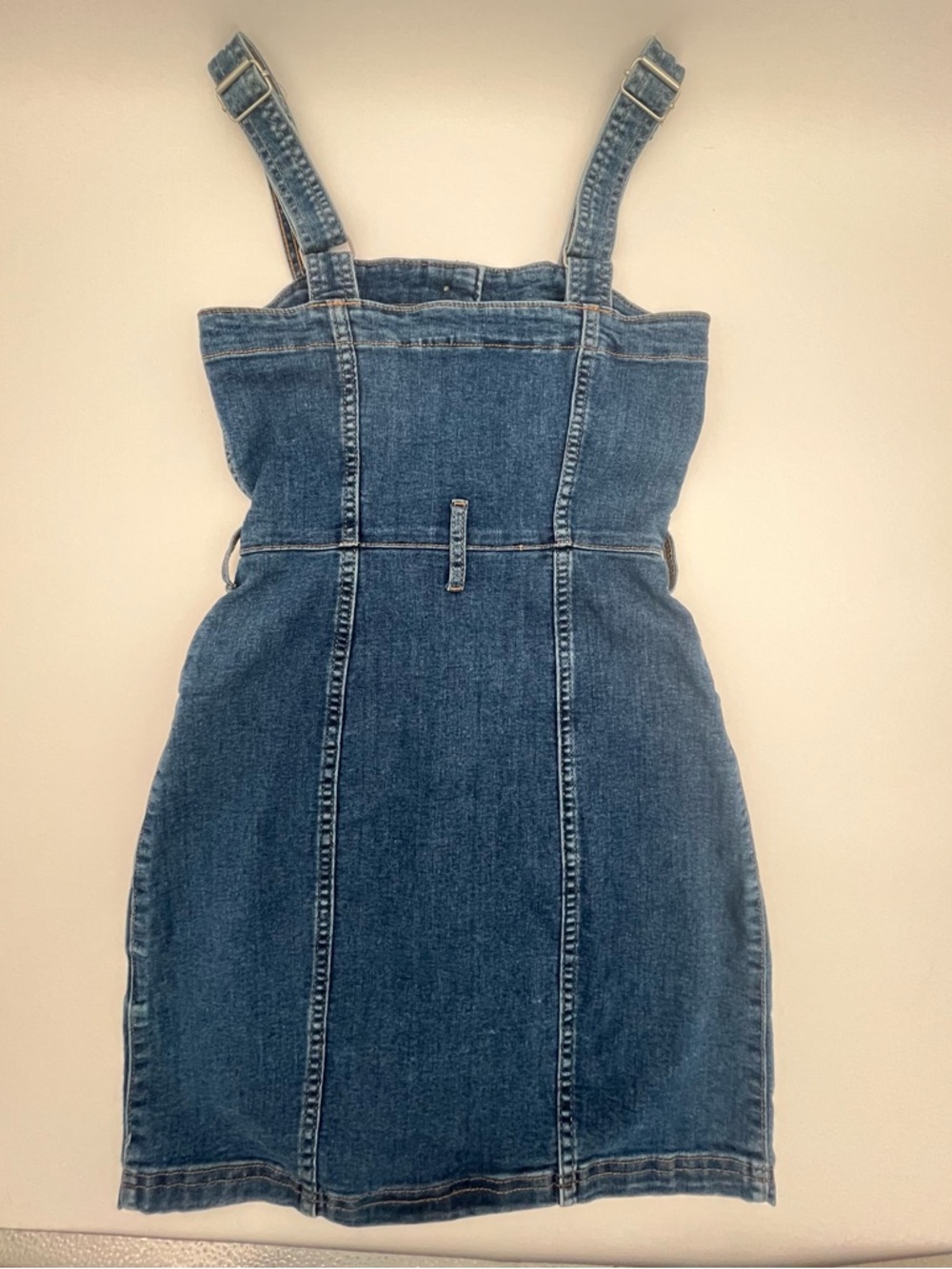 H&M Divided Blue Jean Button-Front Denim Mini Dress, pockets size 0 - Picture 4 of 9